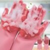 Silicon Dish Scrubber Gloves 100% Food Grade Cleaning Sponge Dishwashing Brush